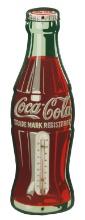 Coca-Cola Thermometer, metal, c.1950's, marked R-8-55, VG+/Exc cond w/worki