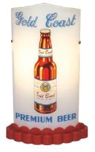 Breweriana Bullet Sign, Gold Coast Premium Beer, a Blue Ribbon Display mfgd