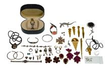 Bertolucci Wristwatch, Gold, Sterling Silver and Costume Jewelry Assortment