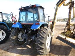New Holland TS110 MFWD Tractor, s/n 618135: Encl. Cab, w/ Tiger Boom Mower,