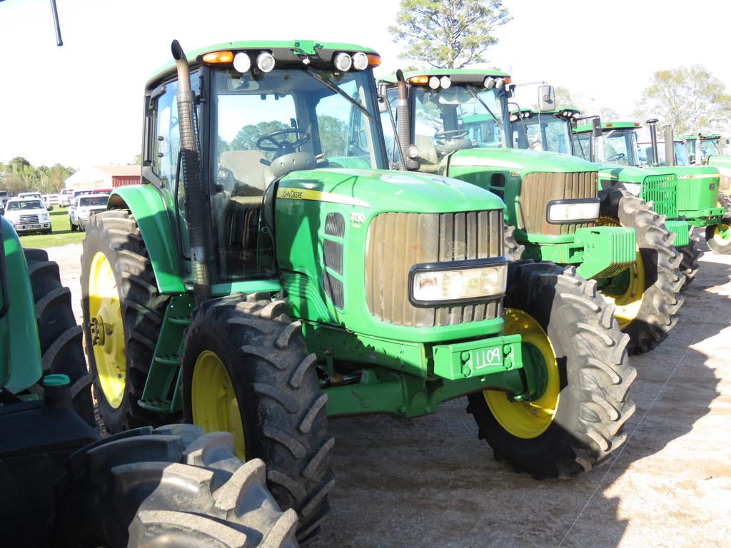 2012 John Deere 7130 Premium Tractor, s/n RW7130H031058: Encl. Cab, Drawbar