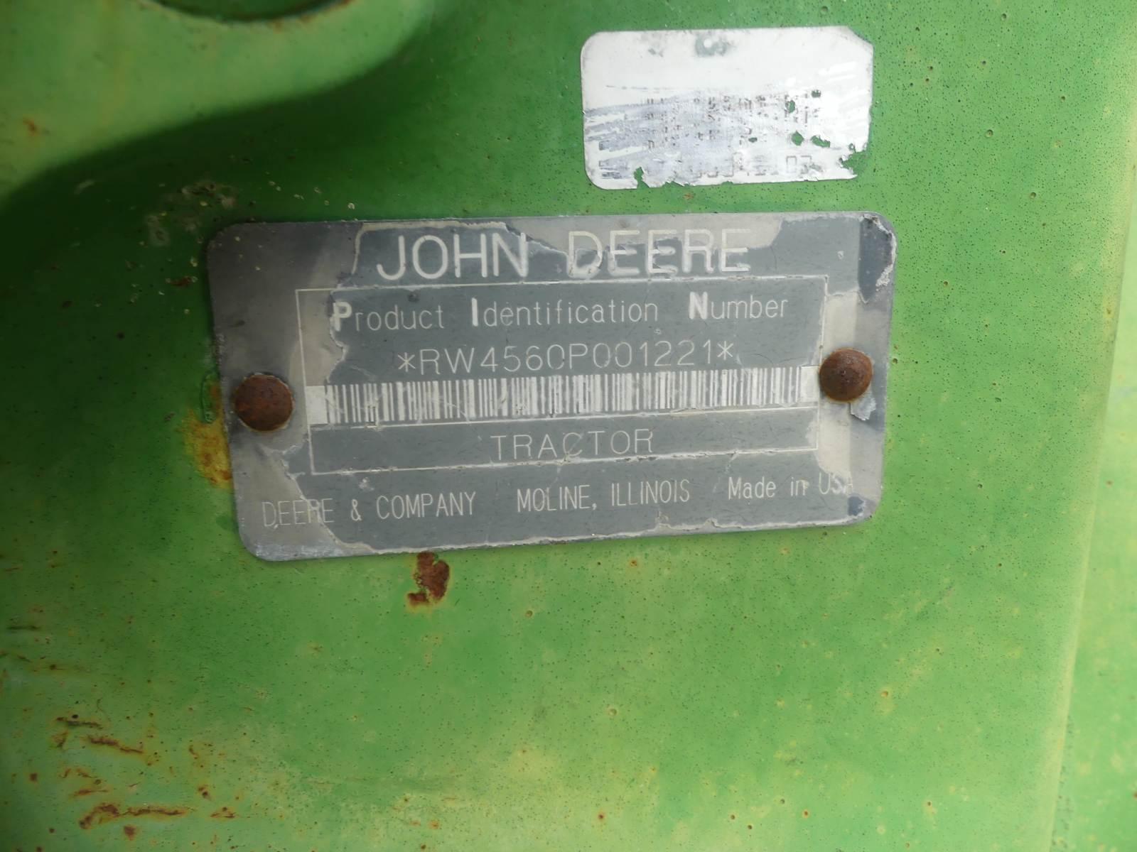 John Deere 4560 MFWD Tractor, s/n RW4560P001221 (Salvage): C/A, Heat, Diese