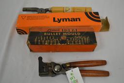 Pair of Lyman Bullet Molds; 1 Without Mold in Box