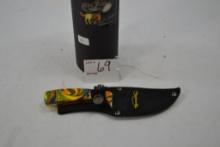 Prater Customs Knife; By Michael V. Prater, Limited Edition Signed, Multicolored Swirl Handle NIB