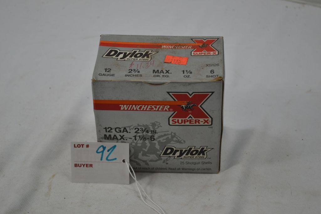 Winchester Super X Drylok 12 Gauge 2-3/4" 6 Shot, 25 Shells Ammo