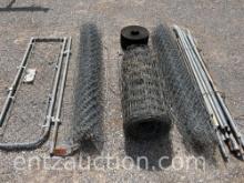 LOT OF USED CHAIN LINK FENCE SUPPLIES & BALER BELT