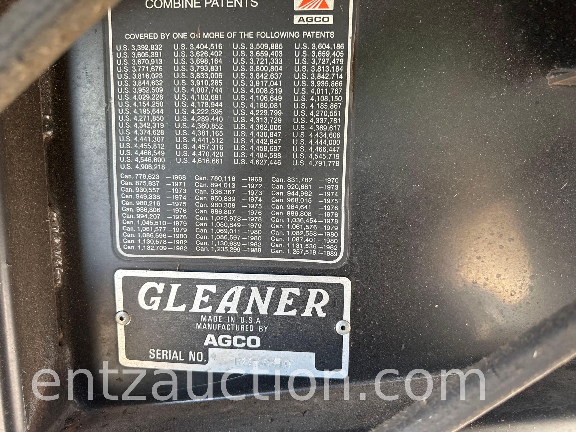 1998 GLEANER R62 COMBINE, CHOPPER, GLEANER
