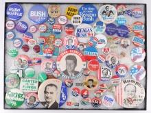 PRESIDENTIAL ELECTION COMPAIGN PIN LOT OF 90