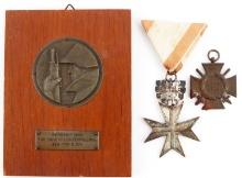 LOT OF 3 WWI WWII GERMAN THIRD REICH MEDALS PLAQUE