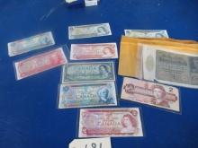 PAPER CANADIAN MONEY & GERMAN MONEY