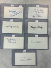 (7) Signed 3 x 5 Index Cards - Marshall, Caballero, Daniels, McCoskey, Thomas, Hatton and Mitchell