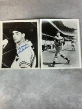 (2) Signed 8 x 10 Photos - Lou Boudreau and Al Rosen