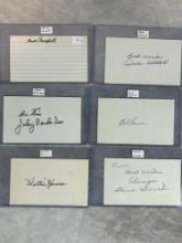 (6) Signed 3 x 5 Index Cards - Campbell, Vandermeer, Kamm, Mitchell, Lemon and Gromeck