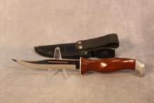CUTCO MOD. 1069 OUTDOORSMAN KNIFE W/LEATHER SHEATH