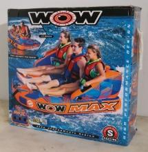 Wow Max Towable Inner Tube (seats 1-3 riders, front & back tow points, Ez tow connector, Eva foam se