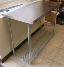 new Stainless Steel Service Table with adjustable height  wire under shelf (50" x 36" x 24")