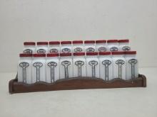 Milk Glass Griffith's Spice Jars With Rack