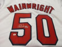 Adam Wainwright of the St Louis Cardinals signed autographed baseball jersey PAAS COA 883