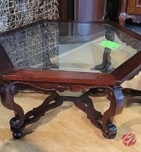 NEW Indonesia Hand Carved Mahogany Coffee Table