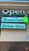 Open,Breakfast&Drive-Thru Lighted Signs