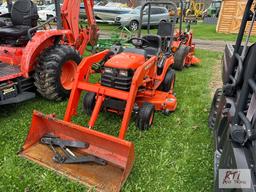 Kubota BX1500 4WD compact diesel tractor, with 54in mower deck, loader, power steering, 835 hrs.