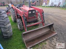 International 244 compact tractor, loader, GP bucket, lift arms, PTO, draw bar, differential lock,