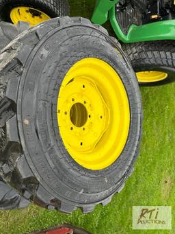 Set of R4 tires on John Deere rims 17-5x24, 00x16-5