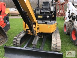 Cat 303.5C CR excavator, rubber tracks, blade, 24in digging bucket, OROPS, 4372 hrs., S/N Y00479