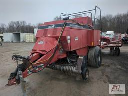 Case 8570 large in line square baler with accumulator table, holds 4 bales, comes with extra parts,