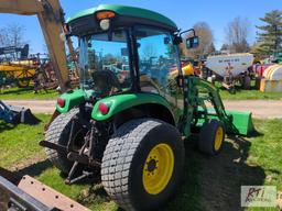 John Deere 4320 compact tractor, cab, loader, bucket, 3pt hitch, draw bar, PTO, A/C, heat, John