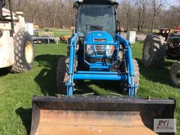 LS XR44H 4WD tractor with cab, 461 hrs. with LL4102 loader and quick attach bucket, needs windshield