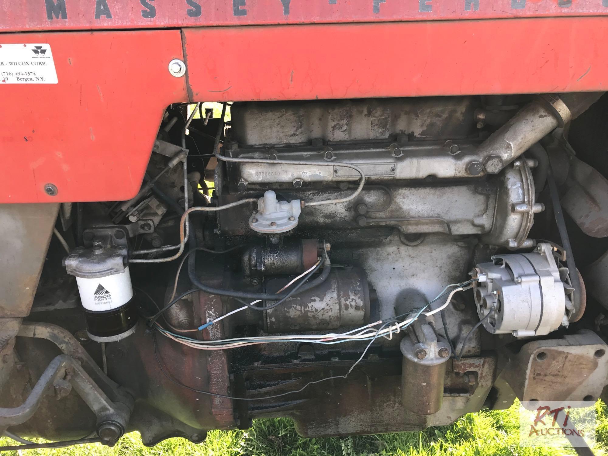 Massey Ferguson 165 diesel tractor with lift arms, draw bar, PTO. 6382 hrs