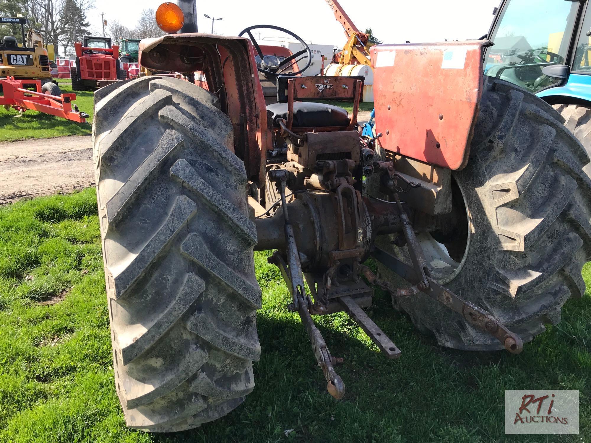 Massey Ferguson 165 diesel tractor with lift arms, draw bar, PTO. 6382 hrs