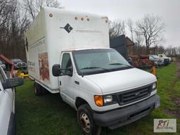 2003 Ford E-450 cube van, gas, A/C, Unicell 16ft body, rear roll up door, 75012 miles,