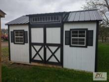 10x16 Storage shed with double door, windows, and steel roof, #49