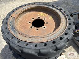 4X 10-20 solid skid loader tires and wheels
