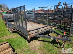 2007 Mustang Landscape trailer with side gate and end gate, tandem axles, VIN:1M9UA16257G568417
