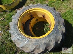 (2) 13.6-28 tractor tires and rims