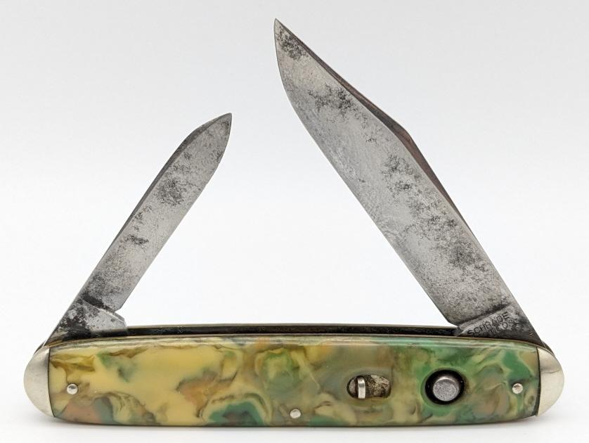Schrade Cut Co Marbled Double Switchblade