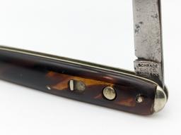 Schrade Cut Co Tortoise Double Switchblade