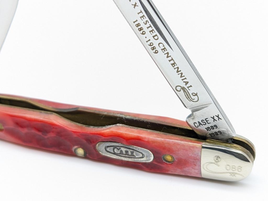 Ltd 1989 Case XX 100th Anni. Red Bone Pen Knife