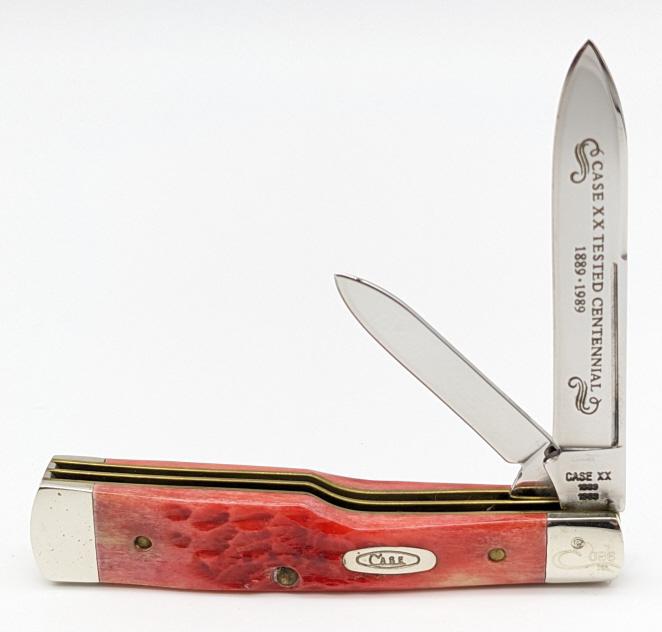 Ltd 1989 Case XX Anni Red Bone Gunstock Knife