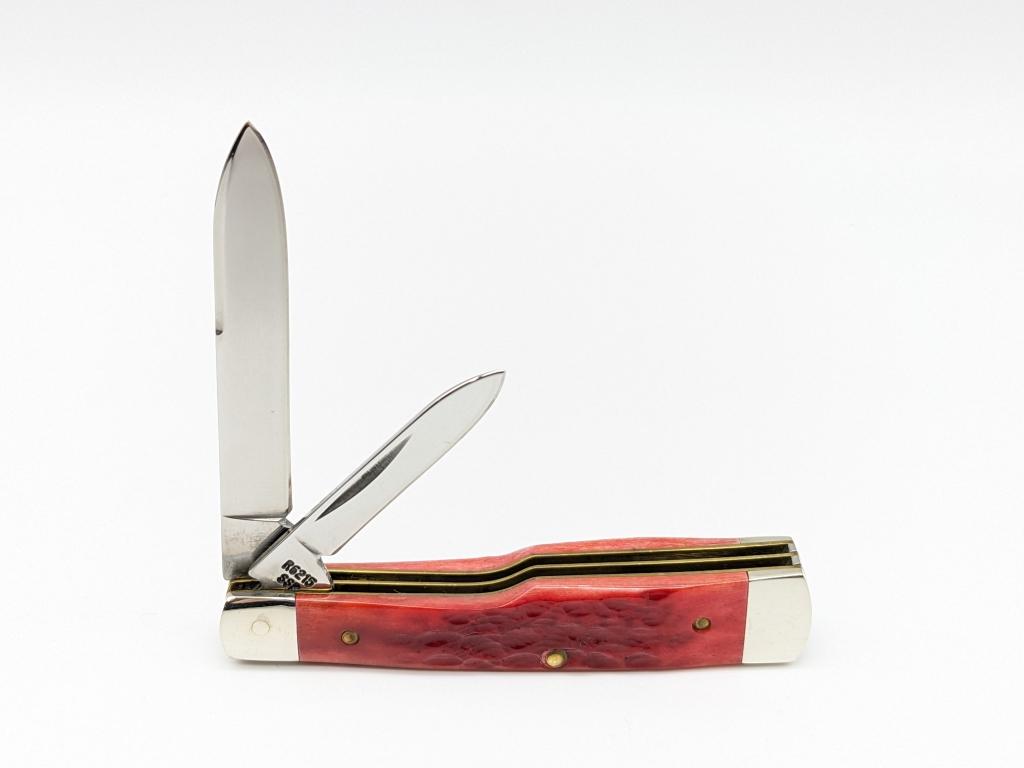 Ltd 1989 Case XX Anni Red Bone Gunstock Knife