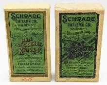 (2) Schrade Cutlery Co Pocket Knife Boxes