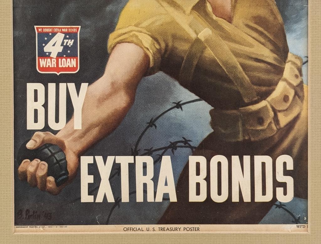 1943 US Military Treasury Framed Propaganda Poster