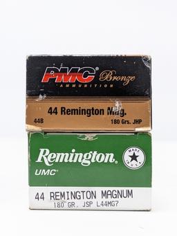 76 Rnds of Remington & PMC .44 Mag 180Gr JSP w Can