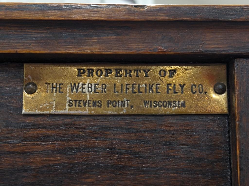 Antique Weber Fly Fishing Lures Display Cabinet
