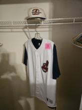 THOME CLEVELAND INDIANS JERSEY SIZE L WITH HAT