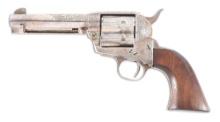 (C) VERY ATTRACTIVE ENGRAVED AND SILVER PLATED GREAT WESTERN ARMS SINGLE ACTION REVOLVER.