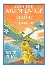 US WWI JOIN THE AIR SERVICE RECRUITMENT POSTER.